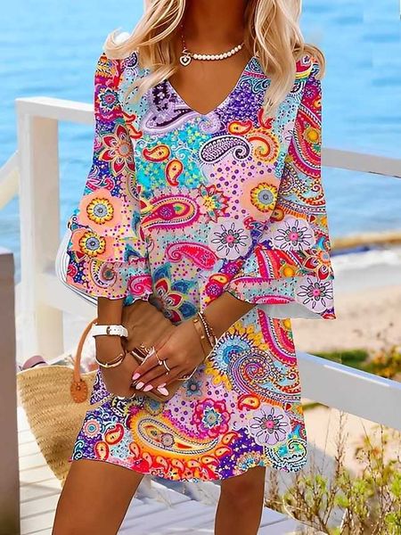 women's casual dress ethnic dress shift dress mini dress rainbow 3/4 length sleeve leaf ruffle summer spring v neck fashion new dress s, Black;gray
women's casual dress ethnic dress shift dress mini dress rainbow 3/4 length sleeve leaf ruffle summer spring v neck fashion new dress s, Black;gray