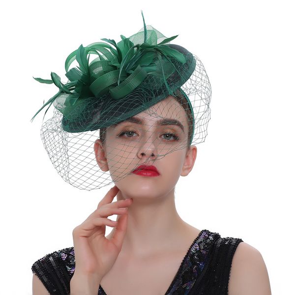 new green mesh hat vintage feather headwear ball party women's hat bride hat wholesale xmz-0024-a, White
new green mesh hat vintage feather headwear ball party women's hat bride hat wholesale xmz-0024-a, White