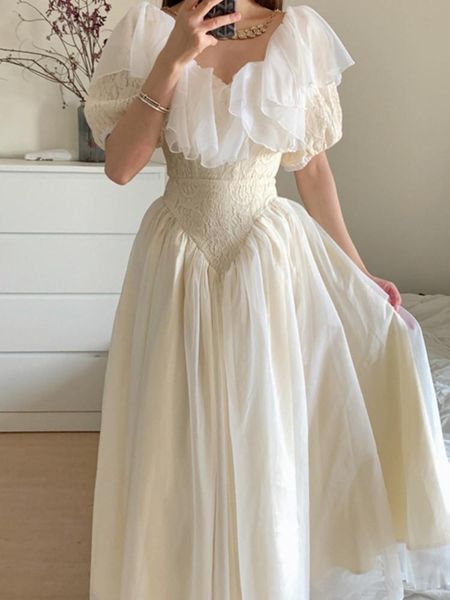 dresses summer romantic fairy dress woman chic vintage lace puff sleeve ruffles vneck soft princess dresses party night vestido festa, Black;gray
dresses summer romantic fairy dress woman chic vintage lace puff sleeve ruffles vneck soft princess dresses party night vestido festa, Black;gray