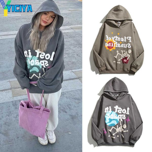 yiciya broken planet american high street couple's little popular fashion brand graffiti foaming letter print hooded sweater coat, Black
yiciya broken planet american high street couple's little popular fashion brand graffiti foaming letter print hooded sweater coat, Black