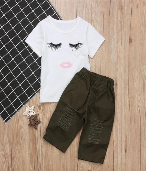 summer newborn baby girl kids clothes set eyelashes tshirt army pants leggings outfits 2 pcs kids designer clothes girls ajy7077626, White
summer newborn baby girl kids clothes set eyelashes tshirt army pants leggings outfits 2 pcs kids designer clothes girls ajy7077626, White