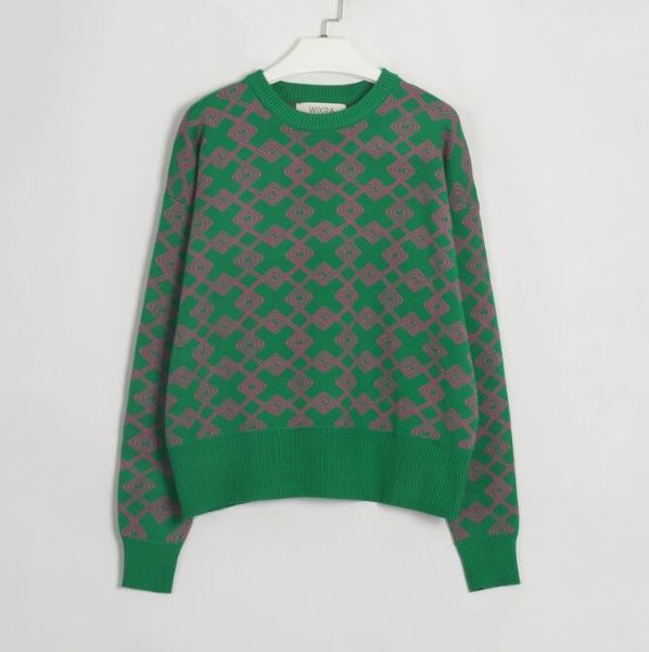 women's sweater 2023 spring and autumn new sweater long sleeved round neck geometric pattern woolen women's top, White;black
women's sweater 2023 spring and autumn new sweater long sleeved round neck geometric pattern woolen women's top, White;black