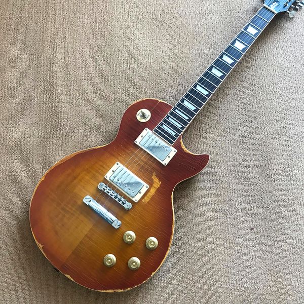 custom shop, flame maple lp standard electric guitar, silver hardware, handmade old relic guitar, ing
custom shop, flame maple lp standard electric guitar, silver hardware, handmade old relic guitar, ing