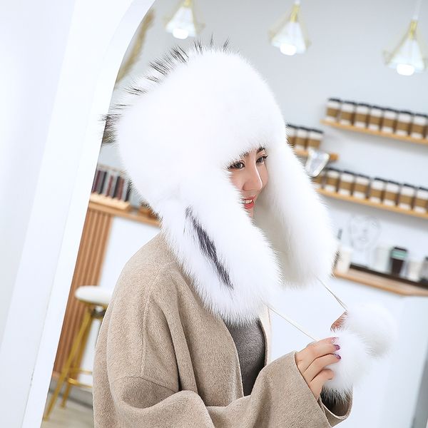 women's full covered real fox fur hat russian warm ushanka cossack mongolia cap, Blue;gray
women's full covered real fox fur hat russian warm ushanka cossack mongolia cap, Blue;gray