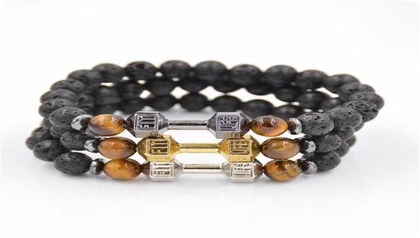 natural stone lava stone jewelry fitness dumbbell bracelet tiger eye hematite energy bracelet for men gift2926681, Black
natural stone lava stone jewelry fitness dumbbell bracelet tiger eye hematite energy bracelet for men gift2926681, Black
