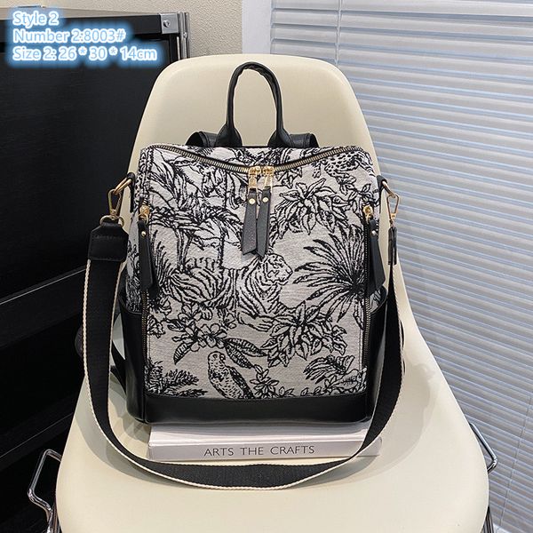 Factory wholesale ladies shoulder bag 2 styles outdoor sports casual canvas backpack light wear-resistant printed handbag double zipper fashion backpacks, Brown-9656#-houndstooth
Factory wholesale ladies shoulder bag 2 styles outdoor sports casual canvas backpack light wear-resistant printed handbag double zipper fashion backpacks, Brown-9656#-houndstooth