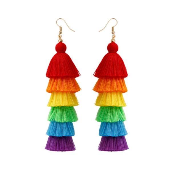 bohemian vacation style tassel earrings, colorful rainbow vintage long style slim european and american ins style handmade earrings, Golden
bohemian vacation style tassel earrings, colorful rainbow vintage long style slim european and american ins style handmade earrings, Golden