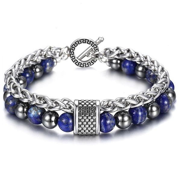 8mm double layers stone beaded bracelet for men boys lapis lazuli hemitate metal lava stone stainless steel cable chain tbx00109 y9243207, Black
8mm double layers stone beaded bracelet for men boys lapis lazuli hemitate metal lava stone stainless steel cable chain tbx00109 y9243207, Black