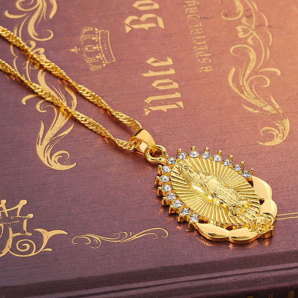 pendant necklaces virgin mary necklace gold color bijoux imitation crystal statement necklace women fashion pendant catholic jewelry j230601, Silver
pendant necklaces virgin mary necklace gold color bijoux imitation crystal statement necklace women fashion pendant catholic jewelry j230601, Silver