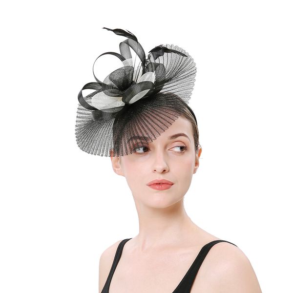 bridal headdress, black court hat, feather mesh, flower banquet party, hairpin, headband, retro headdress xmz-0017-a, White
bridal headdress, black court hat, feather mesh, flower banquet party, hairpin, headband, retro headdress xmz-0017-a, White