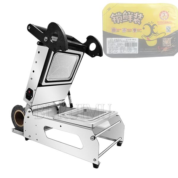 Image of Manual Tray Sealer Lunch Box Packaging machine Plastic Food Container Sealing Meal Packing Machine 220V