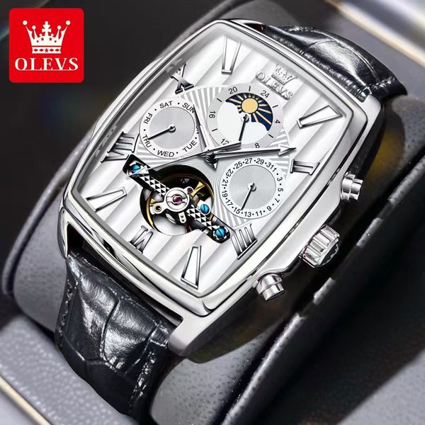 olevs men's watch full-automatic mechanical multi-function tourbillon 45mm * 40mm men's watch, Slivery;brown
olevs men's watch full-automatic mechanical multi-function tourbillon 45mm * 40mm men's watch, Slivery;brown