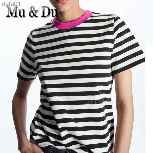 mu du 2023 summer fashion slim basic t-shirt women's solid/stripe cotton round neck short sleeve female y2k tees ropa mujer l230520, White;black
mu du 2023 summer fashion slim basic t-shirt women's solid/stripe cotton round neck short sleeve female y2k tees ropa mujer l230520, White;black