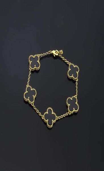 fashion womens luxury designer chain bracelet fourleaf clover bracelets 18k gold bracelets for womens5052555, Black
fashion womens luxury designer chain bracelet fourleaf clover bracelets 18k gold bracelets for womens5052555, Black