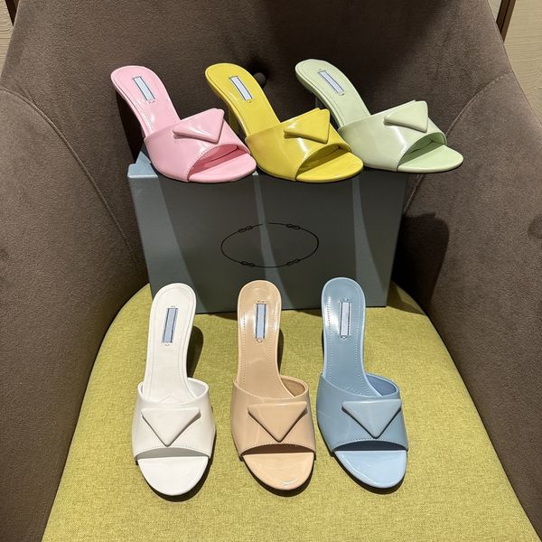 patent triangle logo sandal slippers gauze rhinestone crystal embellished high heels ladies women wedding party dress shoes .5cm designer p, Black
patent triangle logo sandal slippers gauze rhinestone crystal embellished high heels ladies women wedding party dress shoes .5cm designer p, Black