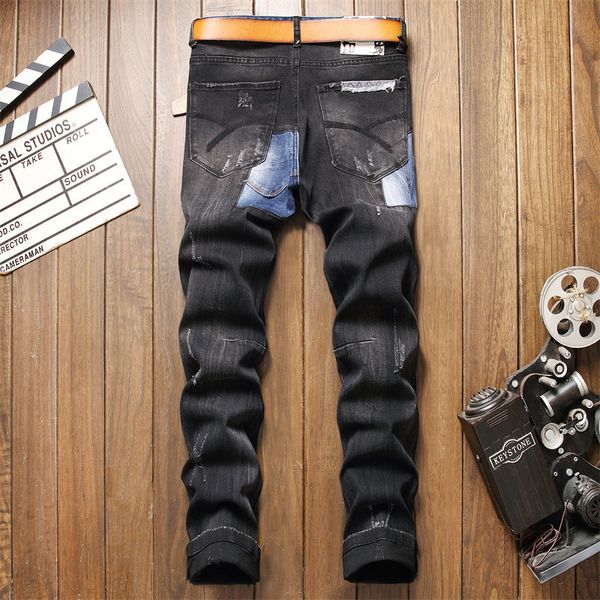 mens cool rips stretch designer jeans distressed ripped biker slim fit washed motorcycle denim men s hip hop fashion man pants splice fittin, Blue
mens cool rips stretch designer jeans distressed ripped biker slim fit washed motorcycle denim men s hip hop fashion man pants splice fittin, Blue