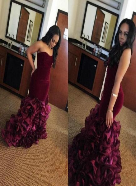 2019 strapless mermaid prom dresses burgundy satin zipper back cocktail party gowns tiered skirts formal evening dresses custom ma6342735, Black
2019 strapless mermaid prom dresses burgundy satin zipper back cocktail party gowns tiered skirts formal evening dresses custom ma6342735, Black