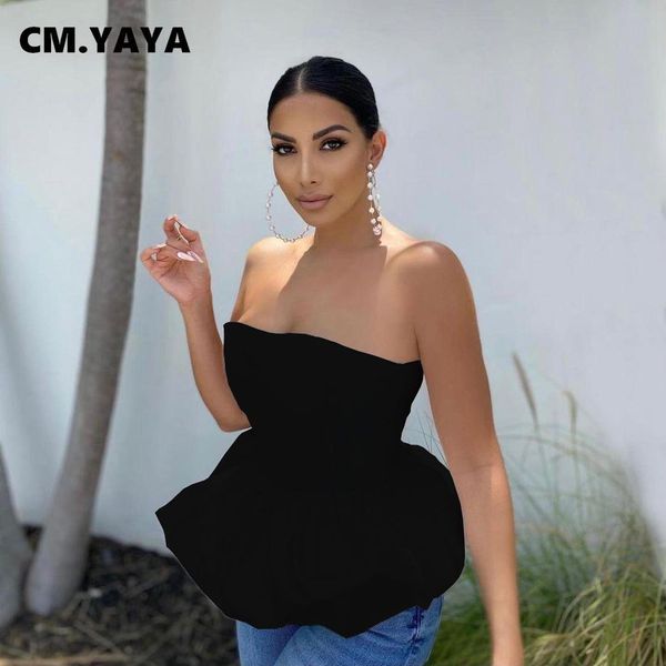 tanks cm.yaya women tanks solid sleeveless strapless back zipper ruffles tanks fashion high streetwear summer 2021, Black;white
tanks cm.yaya women tanks solid sleeveless strapless back zipper ruffles tanks fashion high streetwear summer 2021, Black;white