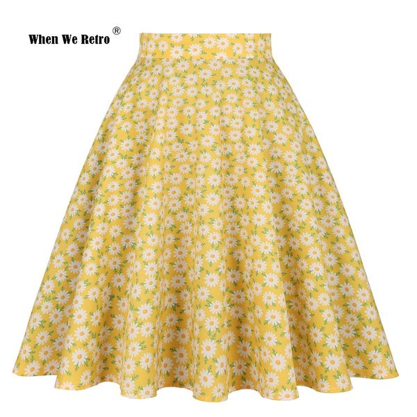 dresses when we retro daisy floral printed women yellow skirt vd0020 vintage casual high waist a line jupe femme flare summer skirts, Black;gray
dresses when we retro daisy floral printed women yellow skirt vd0020 vintage casual high waist a line jupe femme flare summer skirts, Black;gray
