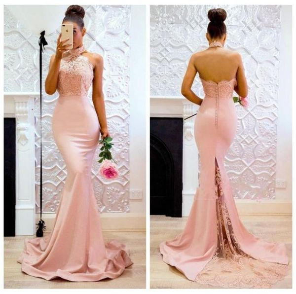 elegant mermaid pink halter prom dresses 2018 backless lace evening gowns sweep train bridesmaid dress6002319, Black
elegant mermaid pink halter prom dresses 2018 backless lace evening gowns sweep train bridesmaid dress6002319, Black