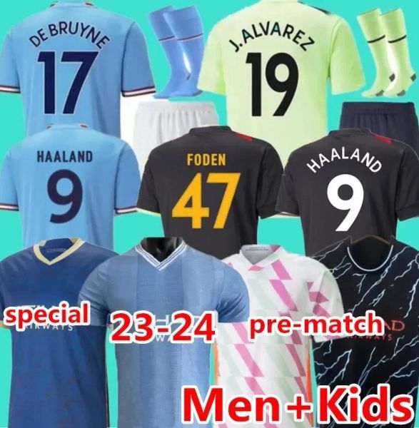 22 23 24 haaland soccer jerseys grealish sterling player mans cities mahrez de bruyne foden 2023 2024 football shirt kids kit sets uniform, Black;yellow
22 23 24 haaland soccer jerseys grealish sterling player mans cities mahrez de bruyne foden 2023 2024 football shirt kids kit sets uniform, Black;yellow