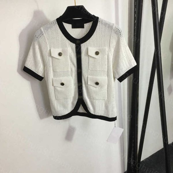 23ss womens knits womens designer clothing custom b letter button hollowed out knitted short sleeve cardigan womens clothes a1, White
23ss womens knits womens designer clothing custom b letter button hollowed out knitted short sleeve cardigan womens clothes a1, White