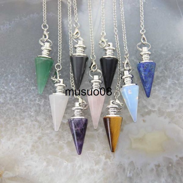 pendant necklaces natural stone amethysts healing pendulum for dowsing spiritual divination cone crystal conical quartz pendants necklace je, Silver
pendant necklaces natural stone amethysts healing pendulum for dowsing spiritual divination cone crystal conical quartz pendants necklace je, Silver