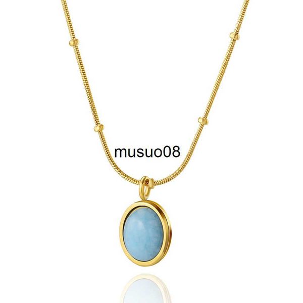 pendant necklaces wild stainless steel snake bone chain pendant necklace for women blue natural stone gentle charm waterproof jewelry j23060, Silver
pendant necklaces wild stainless steel snake bone chain pendant necklace for women blue natural stone gentle charm waterproof jewelry j23060, Silver
