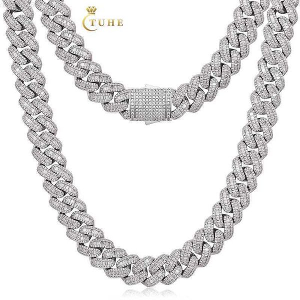 iced out custom bling buguette vvs moissanite diamond pass tester miami cuban link chain necklace, Silver
iced out custom bling buguette vvs moissanite diamond pass tester miami cuban link chain necklace, Silver