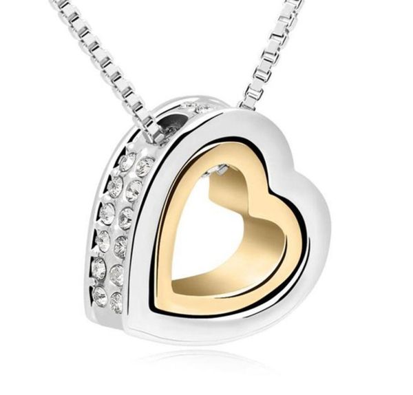 women double heart necklace fashion accessories austrian crystal pendant necklace designer evening party jewelry 12682867531, Silver
women double heart necklace fashion accessories austrian crystal pendant necklace designer evening party jewelry 12682867531, Silver