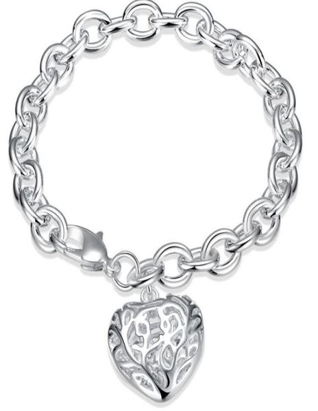 link chain 925 silver hollow heart pendant charm bracelet woman fashion jewelry valentine039s day gift low 9374500, Black
link chain 925 silver hollow heart pendant charm bracelet woman fashion jewelry valentine039s day gift low 9374500, Black