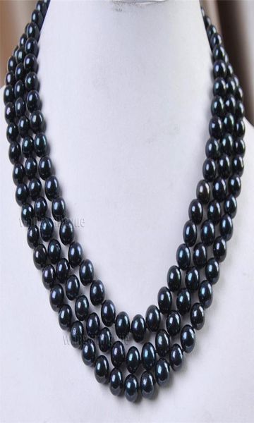 pretty 3 rows 78mm akoya cultured black pearl necklace 17quot18quot19quot7931281, Silver
pretty 3 rows 78mm akoya cultured black pearl necklace 17quot18quot19quot7931281, Silver