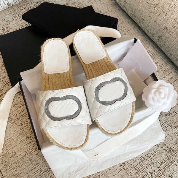 new women quilted slippers leather raffia straw woven slides logo sandals slip on wedge flats interlocking c beach mules brand flip flops sh, Black
new women quilted slippers leather raffia straw woven slides logo sandals slip on wedge flats interlocking c beach mules brand flip flops sh, Black