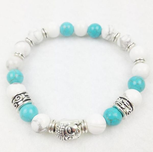 sn0276 whole new design buddha with 8mm white turquoise bracelet trendy yoga bracelet for women 9894278, Black
sn0276 whole new design buddha with 8mm white turquoise bracelet trendy yoga bracelet for women 9894278, Black