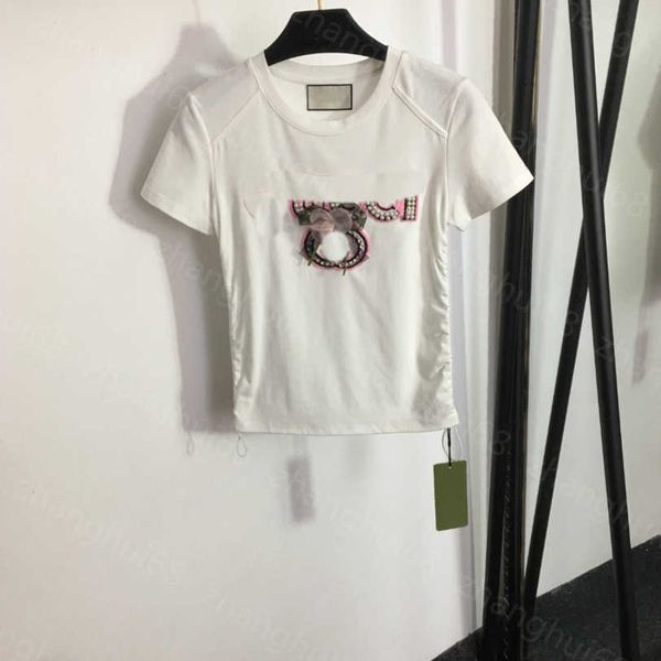 23ss tee womens t-shirt womens designer clothing round neck pure cotton pearl embroidery monogram stick cloth pull pleated slim short sleeve, White
23ss tee womens t-shirt womens designer clothing round neck pure cotton pearl embroidery monogram stick cloth pull pleated slim short sleeve, White