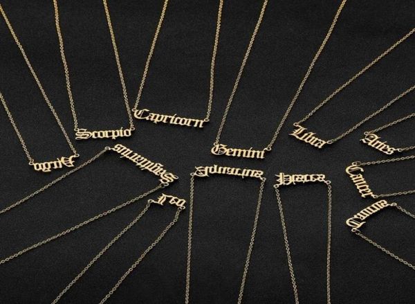 personalized letter zodiac necklace constellation necklaces custom stainless steel old english pendant birthday jewelry gifts2379814, Silver
personalized letter zodiac necklace constellation necklaces custom stainless steel old english pendant birthday jewelry gifts2379814, Silver