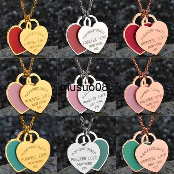 pendant necklaces charm women double love oil drip enamel necklace foever love fashion stainless steel pendant valentines gift for girls j23, Silver
pendant necklaces charm women double love oil drip enamel necklace foever love fashion stainless steel pendant valentines gift for girls j23, Silver