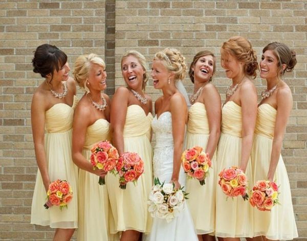 2015 light yellow bridesmaid dresses knee length short wedding party dress under 100 2121819, White;pink
2015 light yellow bridesmaid dresses knee length short wedding party dress under 100 2121819, White;pink