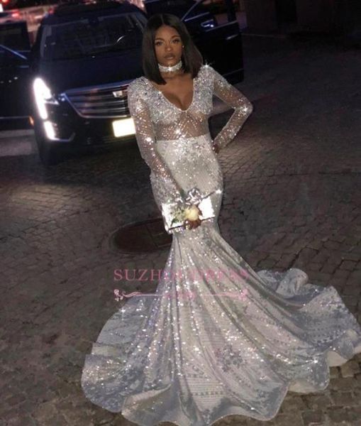 2k19 sparkly silver sequins mermaid prom dresses for black girl deep v neck long sleeves evening party gowns bc08712288773
2k19 sparkly silver sequins mermaid prom dresses for black girl deep v neck long sleeves evening party gowns bc08712288773