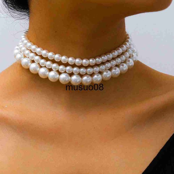 pendant necklaces elegant white imitation pearl beads choker clavicle chain for women handmade strand bead necklace wedding jewelry collar g, Silver 
pendant necklaces elegant white imitation pearl beads choker clavicle chain for women handmade strand bead necklace wedding jewelry collar g, Silver