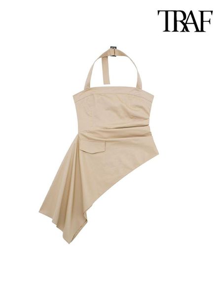 tanks traf women fashion asymmetric side pleated tank vintage adjustable buckle halter side zipper female camis mujer, Black;white
tanks traf women fashion asymmetric side pleated tank vintage adjustable buckle halter side zipper female camis mujer, Black;white