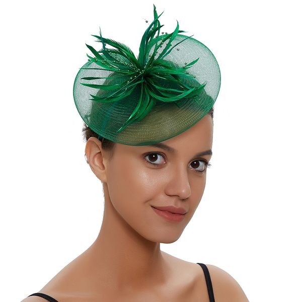 new green jockey club hair accessories mesh bride feather flower banquet headwear party party hairpin hairpins xmz-0018-a, White
new green jockey club hair accessories mesh bride feather flower banquet headwear party party hairpin hairpins xmz-0018-a, White