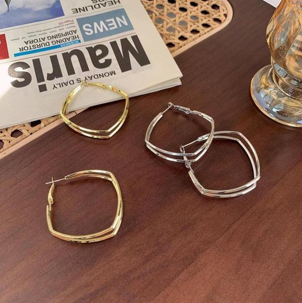 hoop huggie origin summer temperament doublelayer geometrical square earring for women trendy gold silver color metal jewelry1766838, Golden;silver
hoop huggie origin summer temperament doublelayer geometrical square earring for women trendy gold silver color metal jewelry1766838, Golden;silver