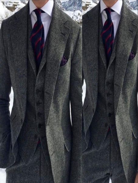 dark grey harringbone wedding tuxedos 2019 two button notched lapel slim fit man suit for business occasion jacketpantsvest bo8210450, Black;gray
dark grey harringbone wedding tuxedos 2019 two button notched lapel slim fit man suit for business occasion jacketpantsvest bo8210450, Black;gray