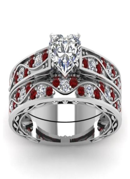 delicate heartshaped diamond wedding ring 925 sterling silver ruby bridal ring set wedding ring anniversary commitment jewelry si9401014
delicate heartshaped diamond wedding ring 925 sterling silver ruby bridal ring set wedding ring anniversary commitment jewelry si9401014