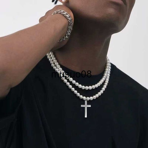 pendant necklaces 2022 new classic cross pendant necklace men fashion stainless steel imitation pearls necklace for men jewelry gift j230601, Silver
pendant necklaces 2022 new classic cross pendant necklace men fashion stainless steel imitation pearls necklace for men jewelry gift j230601, Silver