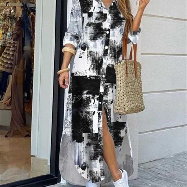 casual dresses women fashionable shirt-style button dress ladies long street large size loose home commuter print 4tmq, Black;gray
casual dresses women fashionable shirt-style button dress ladies long street large size loose home commuter print 4tmq, Black;gray