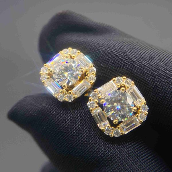 round and baguette moissanite diamond studs handmade silver 925 earrings wholesale designer inspired earrings, Golden
round and baguette moissanite diamond studs handmade silver 925 earrings wholesale designer inspired earrings, Golden