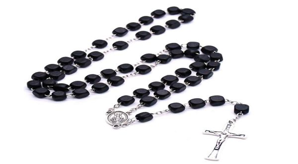 black square wood christ rosary neckalce vintage cross beads strand necklace long religious pray jewelry new2411944, Silver
black square wood christ rosary neckalce vintage cross beads strand necklace long religious pray jewelry new2411944, Silver