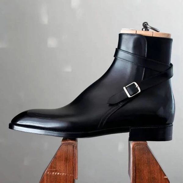 brown ankle boots for men handmade desert boots buckle strap round toe business shoes for men with ing, Black
brown ankle boots for men handmade desert boots buckle strap round toe business shoes for men with ing, Black